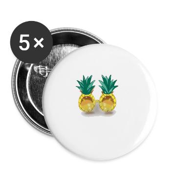 Ananas - Buttons klein 25 mm (5er Pack) - Weiß - Vorne