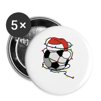Santa Claus Football Christmas Lights - Buttons small 1''/25 mm (5-pack) - white - Front
