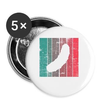 Gurke Gewürzgurke Kukumer Retro Geschenk - Buttons klein 25 mm (5er Pack) - Weiß - Vorne