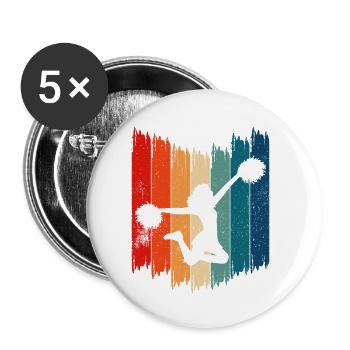 Cheerleader rétro Cheerleading vintage - Lot de 5 petits badges (25 mm) - blanc - Devant