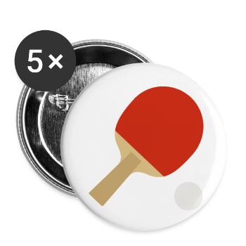 ping-pong - Lot de 5 petits badges (25 mm) - blanc - Devant