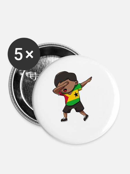 Sao Tome - Buttons klein 25 mm (5er Pack) - Weiß