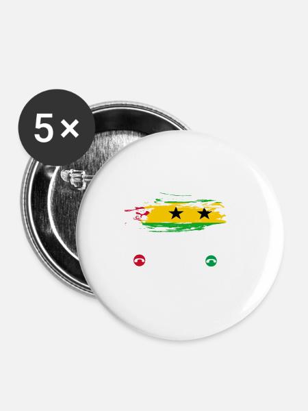 Sao Tome - Buttons klein 25 mm (5er Pack) - Weiß