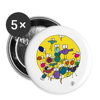 Vögel beobachten Dich - Buttons klein 25 mm (5er Pack) - Weiß - Vorne