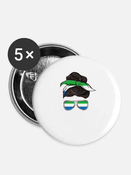 Sierra Leone - Buttons klein 25 mm (5er Pack) - Weiß