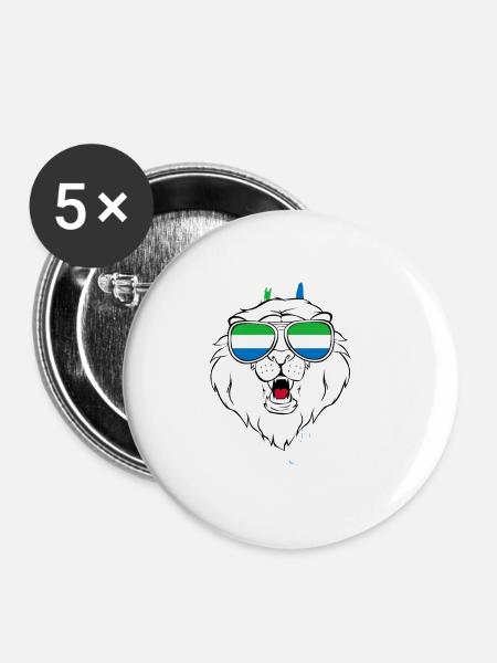 Sierra Leone - Buttons klein 25 mm (5er Pack) - Weiß