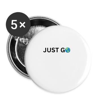 Just Go Digital Welt Reisen Globus - Buttons klein 25 mm (5er Pack) - Weiß - Vorne