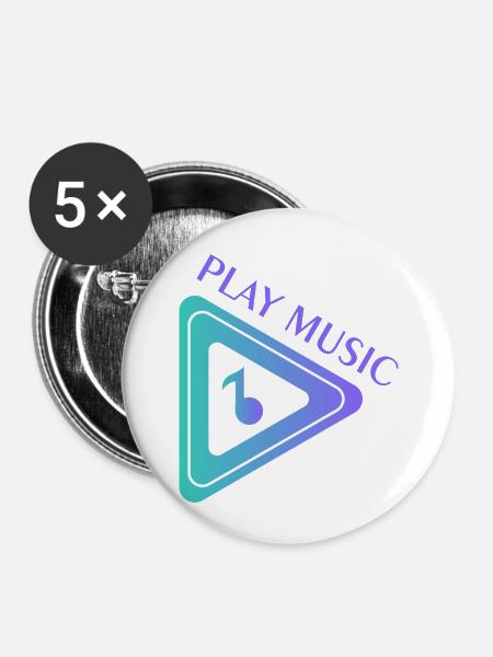 MUSIK - Buttons klein 25 mm (5er Pack) - Weiß