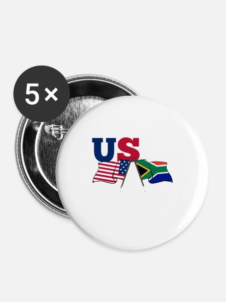 Südafrika - Buttons klein 25 mm (5er Pack) - Weiß
