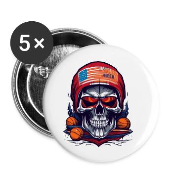 Crane American basketball player with Halloween glasses - Buttons small 1''/25 mm (5-pack) - white - Front