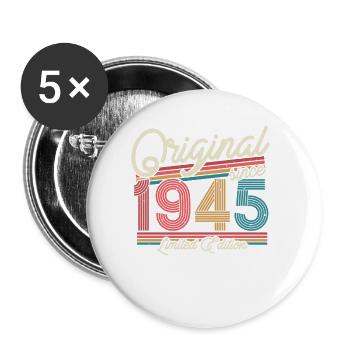 Geburtstags-Geschenk 1945, 78/79 Jahre - Buttons klein 25 mm (5er Pack) - Weiß - Vorne