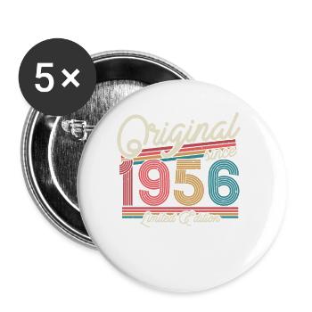 Cadeau 1956 millésime 67/68 ans. - Lot de 5 petits badges (25 mm) - blanc - Devant