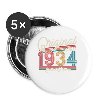 Gift 89/90th birthday 1934 - Buttons small 1''/25 mm (5-pack) - white - Front