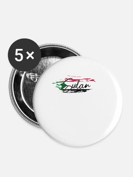 Sudan - Buttons klein 25 mm (5er Pack) - Weiß