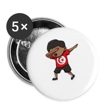 Tunisia - Buttons small 1''/25 mm (5-pack) - white - Front