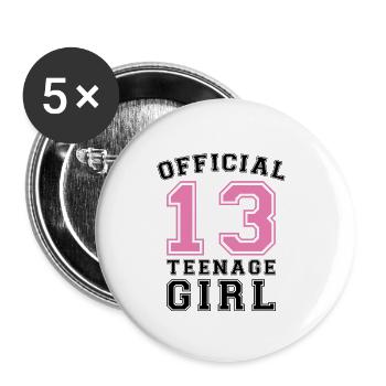 Né 13 adolescents adolescents - Lot de 5 petits badges (25 mm) - blanc - Devant