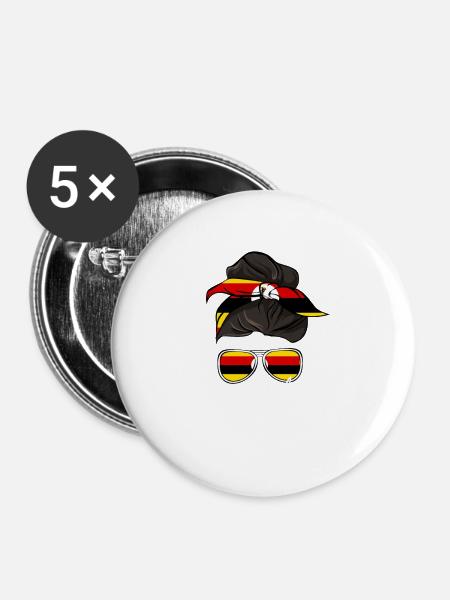 Uganda - Buttons klein 25 mm (5er Pack) - Weiß