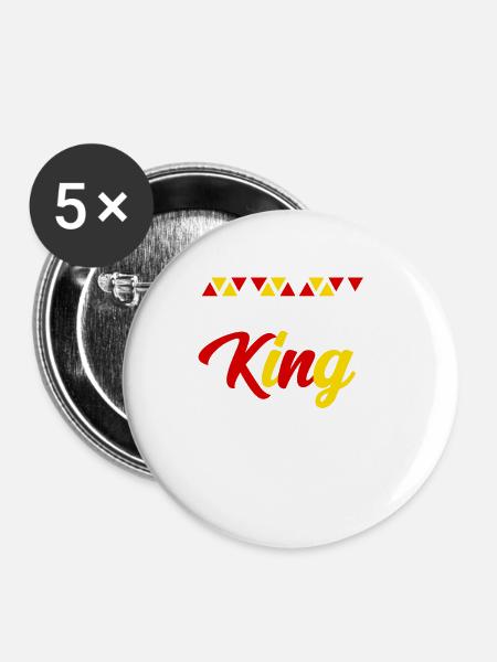 Uganda - Buttons klein 25 mm (5er Pack) - Weiß