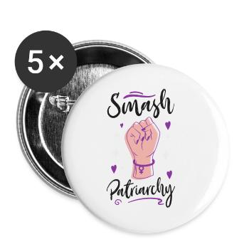 Le patriarcat féministe - Lot de 5 petits badges (25 mm) - blanc - Devant