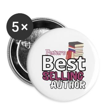 Future Best Sellers Author - Buttons small 1''/25 mm (5-pack) - white - Front