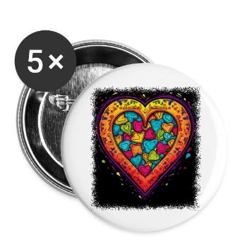 drôle dictons humour couple saint-valentin - Lot de 5 petits badges (25 mm) - blanc - Devant