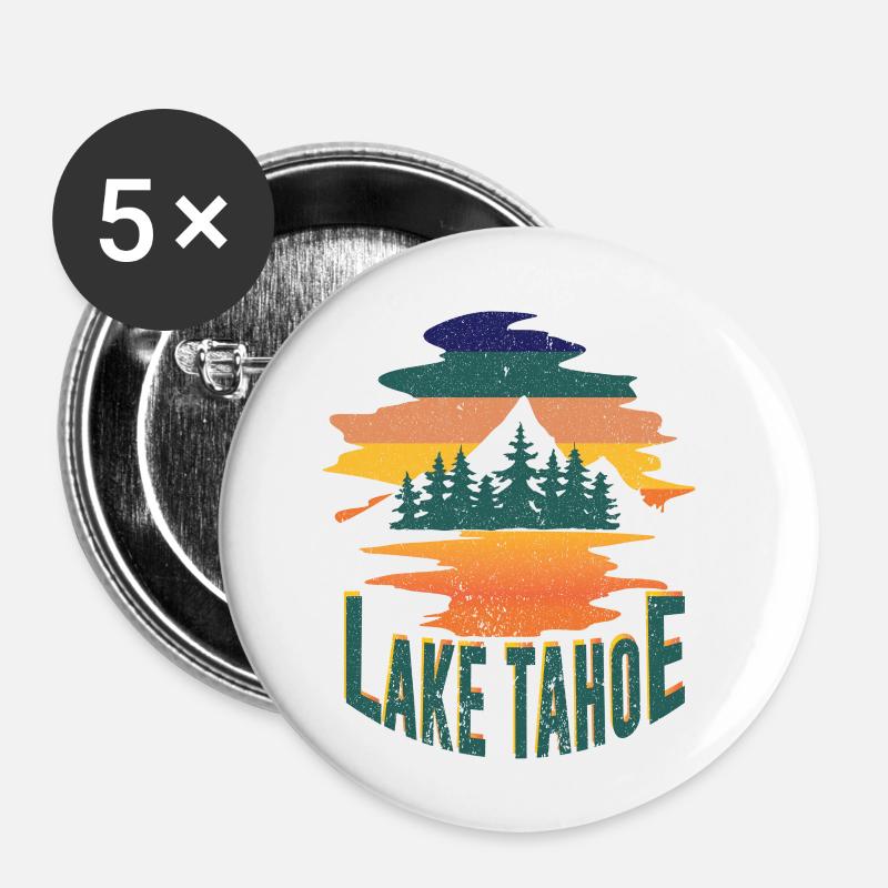 Lake Tahoe - Buttons klein 25 mm (5er Pack) - Weiß