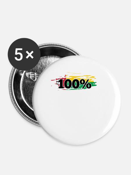 Guinea Bissau - Buttons klein 25 mm (5er Pack) - Weiß