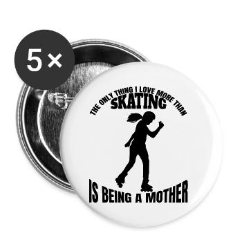 Roller Skate Inline Skater Gift Skate Inline Skater - Lot de 5 petits badges (25 mm) - blanc - Devant