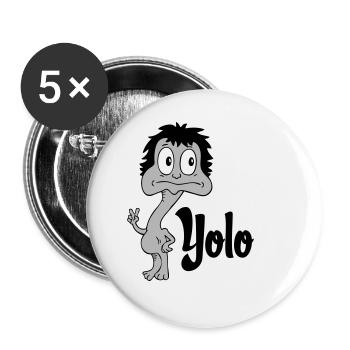 Sprüche Lustige Comic Yolo - Buttons klein 25 mm (5er Pack) - Weiß - Vorne