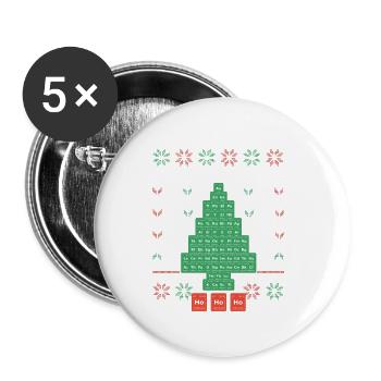 Oh Chemist Tree Frohe Weihnachten Hässlicher - Buttons klein 25 mm (5er Pack) - Weiß - Vorne