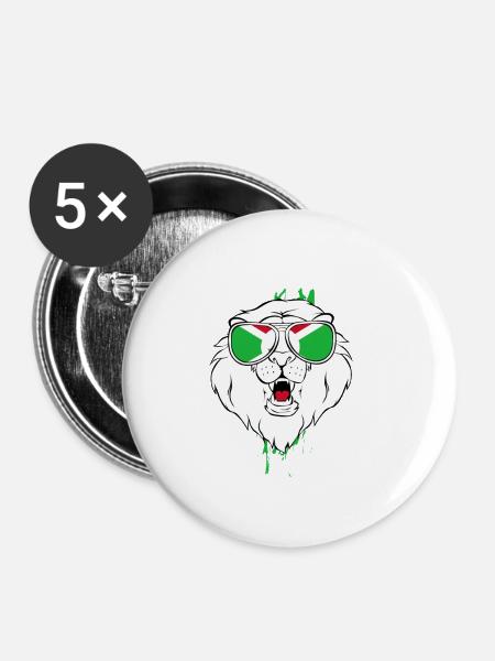 Burundi - Buttons klein 25 mm (5er Pack) - Weiß