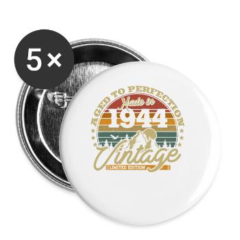 Vintage Birthday Gift 1944 - Buttons small 1''/25 mm (5-pack) - white - Front