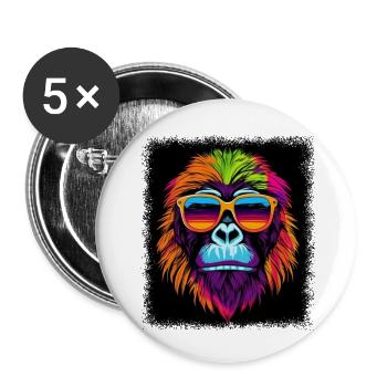 awesome humor joke gift idea ape geek birthday - Buttons small 1''/25 mm (5-pack) - white - Front