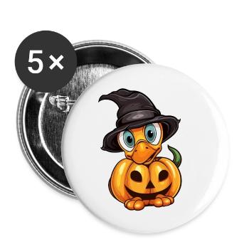 Vintage Duck Pumpkin Lazy Halloween Party Costume - Lot de 5 petits badges (25 mm) - blanc - Devant