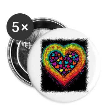 bday cool humour manger déclaration blague italienne - Lot de 5 petits badges (25 mm) - blanc - Devant