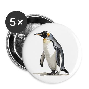 der König der Pinguine - Buttons klein 25 mm (5er Pack) - Weiß - Vorne