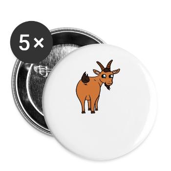 My goat thinks I'm cool - Buttons small 1''/25 mm (5-pack) - white - Front
