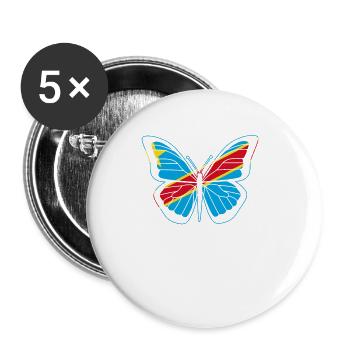 Kongo - Buttons klein 25 mm (5er Pack) - Weiß - Vorne