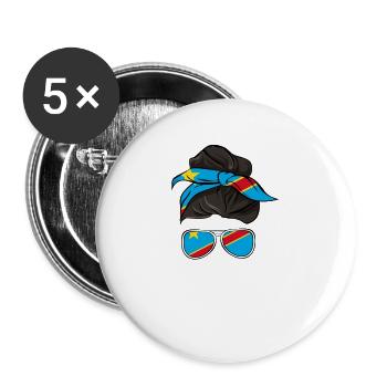 Kongo - Buttons klein 25 mm (5er Pack) - Weiß - Vorne