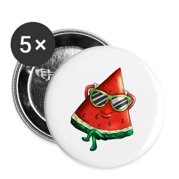 melon beach vacations travel fruit watermelon - Buttons small 1''/25 mm (5-pack) - white - Front
