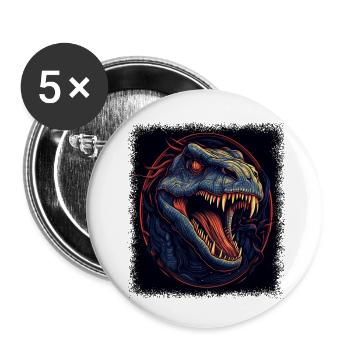 birthday present idea dinosaur boys gift idea - Buttons klein 25 mm (5er Pack) - Weiß - Vorne