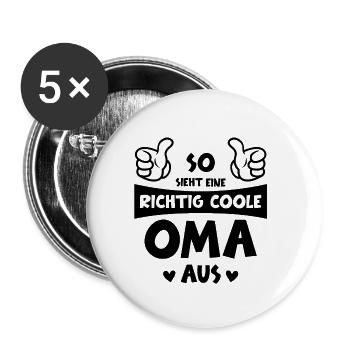 Mutter Oma Spruch Geschenk Mama Muttertag - Buttons klein 25 mm (5er Pack) - Weiß - Vorne