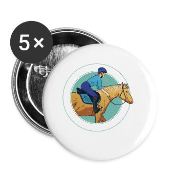 Equestrian Vibes, Chasing Dreams On Horseback. Rid - Buttons small 1''/25 mm (5-pack) - white - Front