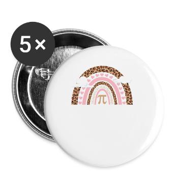 Happy Pi Day Math Math Teacher Funny - Lot de 5 petits badges (25 mm) - blanc - Devant