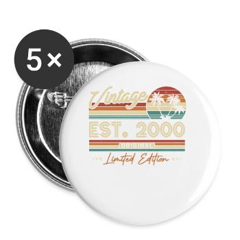 Vintage Birthday 2000 - Buttons small 1''/25 mm (5-pack) - white - Front