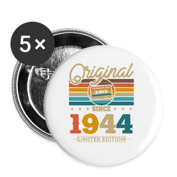 1944 Vintage Birthday - Buttons small 1''/25 mm (5-pack) - white - Front