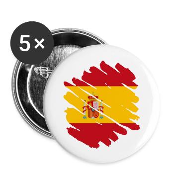Drapeau de l’Espagne Drapeau espagnol Vintage Look en détresse - Lot de 5 petits badges (25 mm) - blanc - Devant