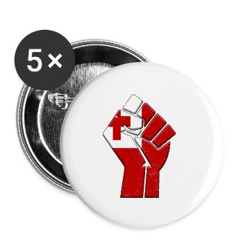 Tonga Flag Tongan Country Pride Native Family - Buttons small 1''/25 mm (5-pack) - white - Front