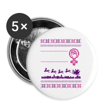 Sleigh The Patriarchy - Buttons small 1''/25 mm (5-pack) - white - Front