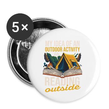 My idea of an outdoor activity - Buttons small 1''/25 mm (5-pack) - white - Front